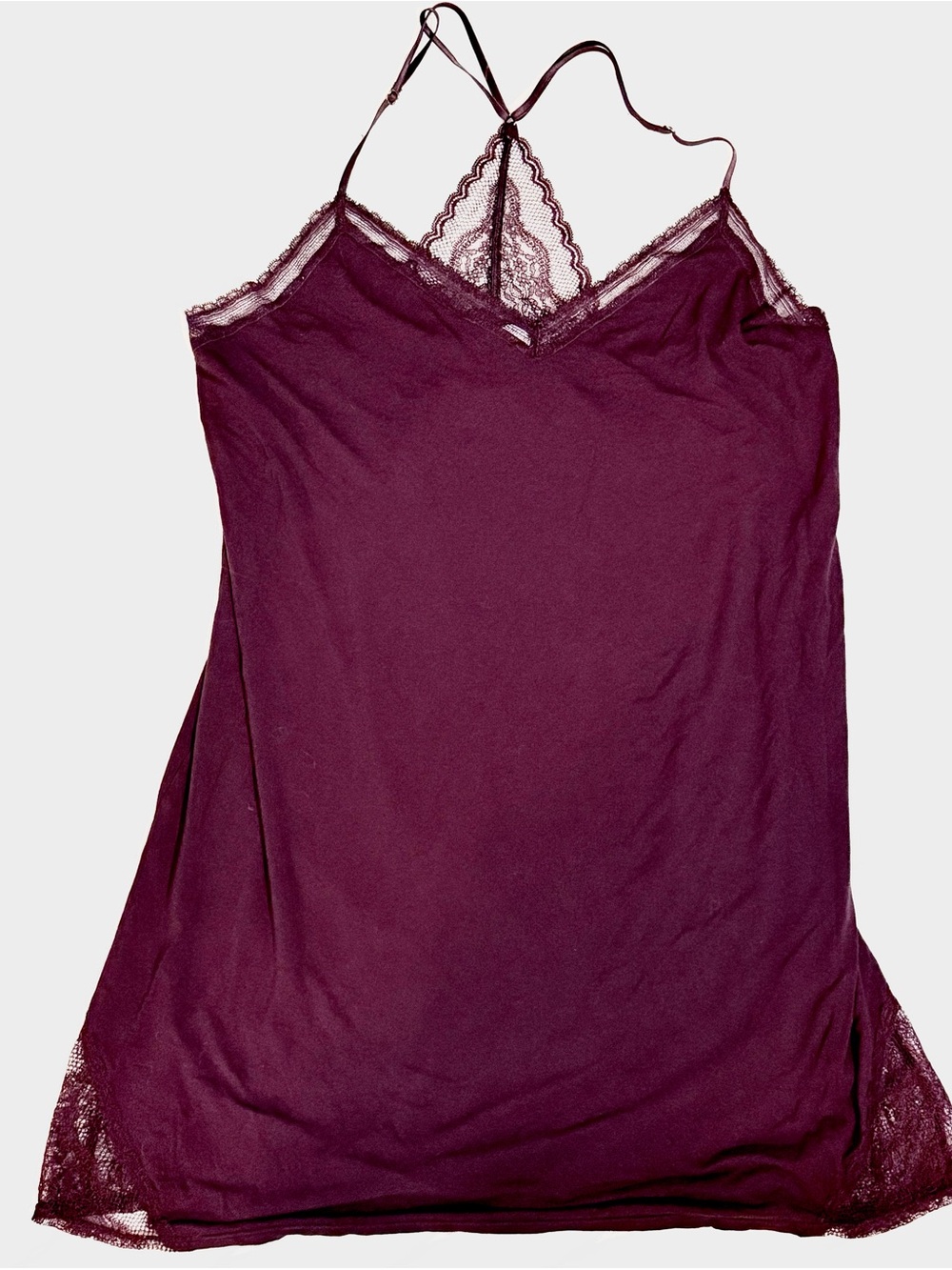 Victoria's Secret Lace-Trim Slip Chemise in Plum